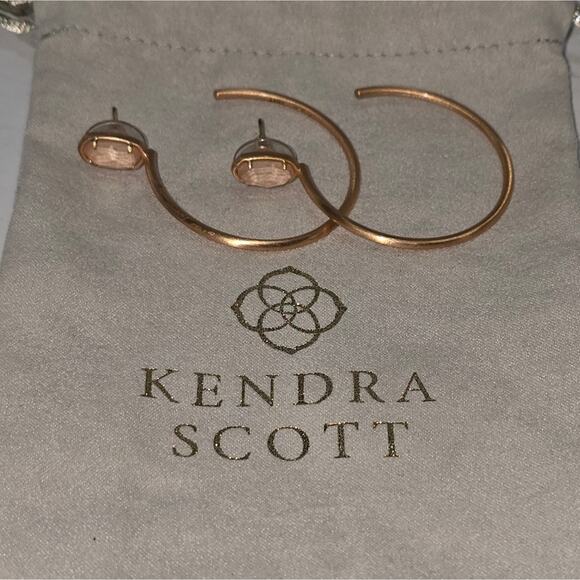 Kendra Scott Gold Peach Hoop Earrings - Picture 2 of 7